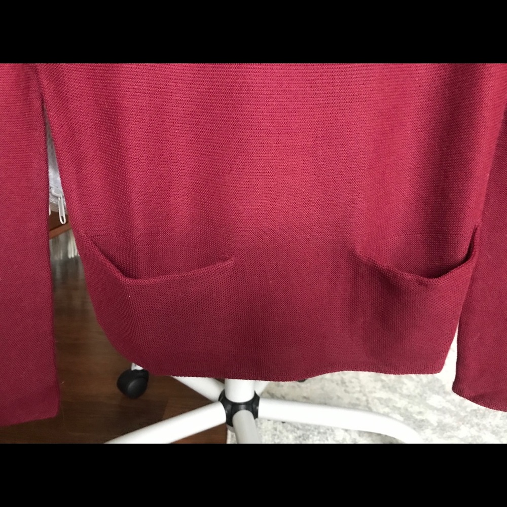 Ann Taylor Knit Top/Sweater Burgundy Maroon - Picture 3 of 6